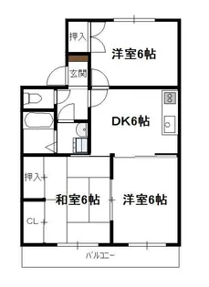 ジェネシス大島(3DK)【3階】の間取り