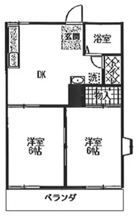 服部ハイツC【1階】の間取り
