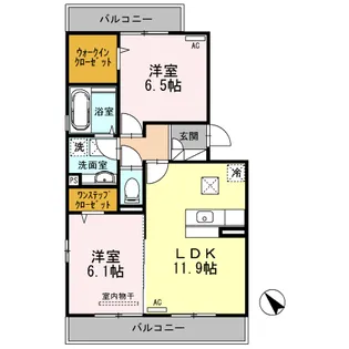 SKYハウス岐南 II号館【1階】の間取り