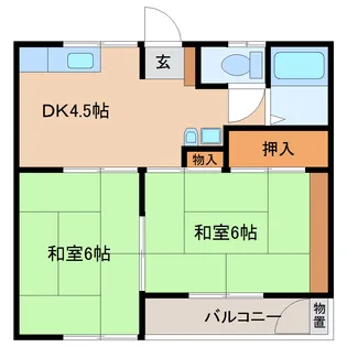 三輪荘【2階】の間取り