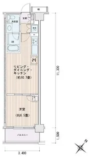 エスティメゾン豊洲レジデンスE【8階】の間取り