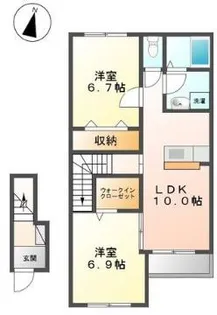 グリシーヌ【2階】の間取り