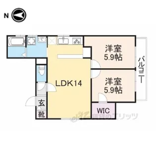 グレイス紫竹【2階】の間取り