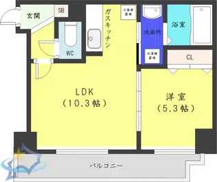 TreasureCourtA【9階】の間取り