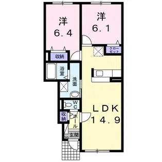 ノースバレー【1階】の間取り