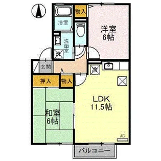 サザンヴィレッジ A棟【1階】の間取り