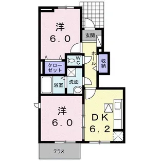 ワンプラム・K【1階】の間取り