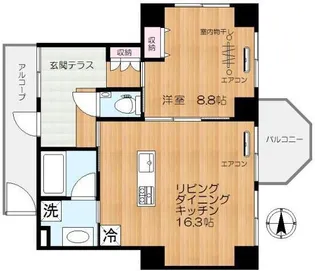 モンテヴェルデ神楽坂弐番館【2階】の間取り