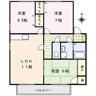 福岡県久留米市津福本町【アパート】の間取り