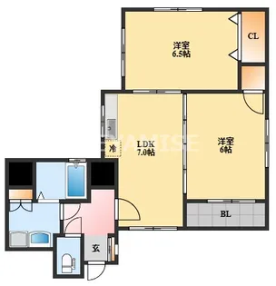 ブランディール鮫島【5階】の間取り
