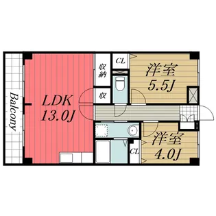 千葉県成田市並木町【マンション】の間取り