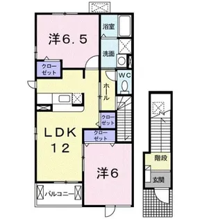 広島県福山市駅家町大字下山守【アパート】の間取り