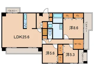 ドムスアシヤ【2階】の間取り
