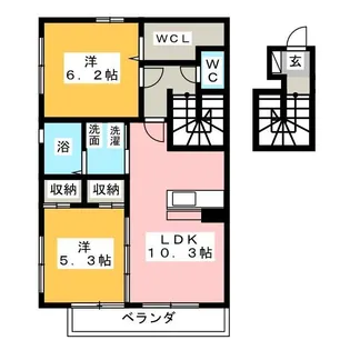 ラ・ヴィクトワール【2階】の間取り