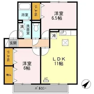 サンライズ豊 A棟【1階】の間取り