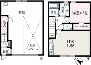 GARAGE HOUSE MIYOSHI A棟【2階】の間取り