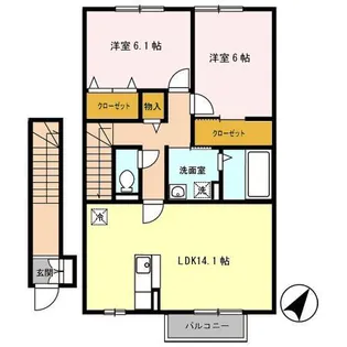 パセオプラシード VVIVII【2階】の間取り