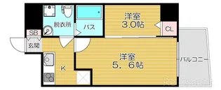 大阪府大阪市中央区上汐1【マンション】の間取り