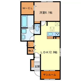 コンティノアール【1階】の間取り