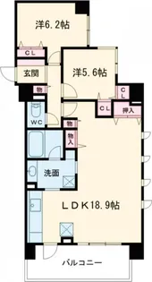 イニシア高砂【6階】の間取り