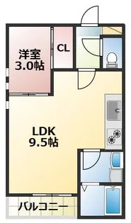 熊本県熊本市中央区黒髪2【アパート】の間取り