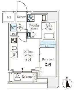 CLARITIA BUNKYOYUSHIMA 【クラリティア文京湯島】【4階】の間取り
