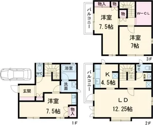 埼玉県朝霞市仲町2【一戸建】の間取り