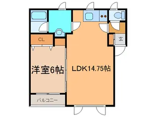 1LDKの間取り画像