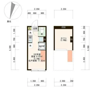 エディフィッシオ小竹向原【1階】の間取り