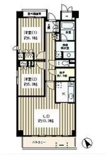 ピュアステージ千歳船橋【1階】の間取り