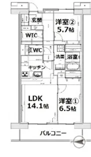 アクティ目黒駅前2号棟【8階】の間取り
