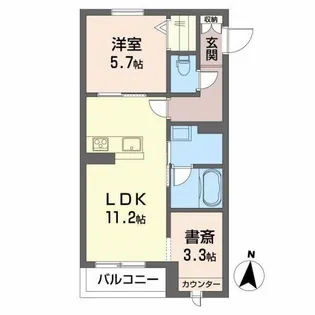 オクテーゼ【1階】の間取り