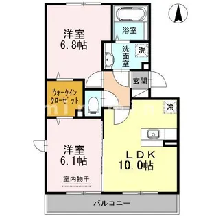 熊本県熊本市南区出仲間2【アパート】の間取り