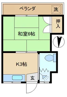 北川ハイツ【4階】の間取り