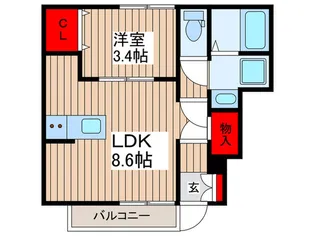セレッソ一之江【1階】の間取り