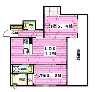 シャーメゾンあき【1階】の間取り
