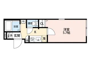 グランクオール北千住オリエンタルキューブ【3階】の間取り