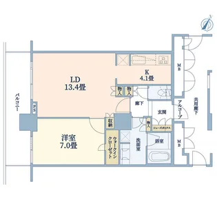 ローレルスクエア大阪ベイタワー【15階】の間取り