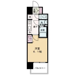 プレサンス大阪同心メゾヴィータ【13階】の間取り