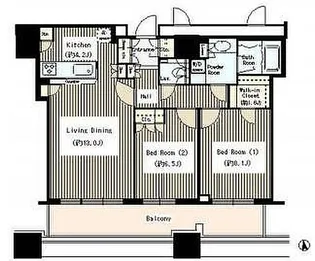 クレストプライムタワー芝【16階】の間取り