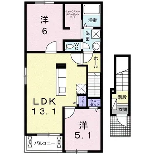 river sideはるか A【2階】の間取り