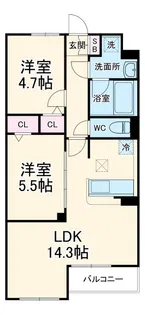 Casa Albero(カーサアルベロ)【2階】の間取り