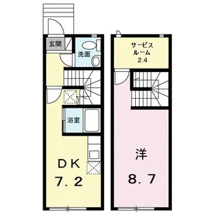 ルミエールキューブB【1階】の間取り