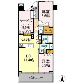 クリオ東小金井パークフロント【5階】の間取り