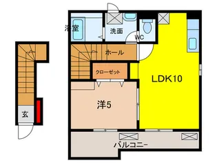 ウエストリヴァー高松南【2階】の間取り