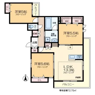 ラ フルールクロレ【2階】の間取り