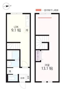 QUIET CRAB HOUSE mix西谷B号棟(仮)【1階】の間取り