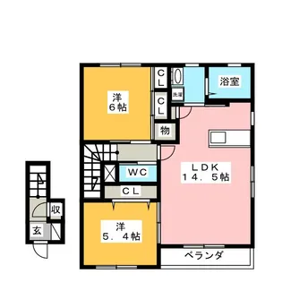 ヴィルト ローゼン【2階】の間取り