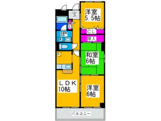 ツインコ-トアサオB【2階】の間取り