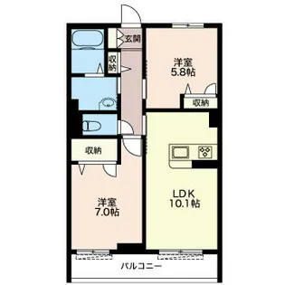 カーサ・アネーロ湘南【1階】の間取り